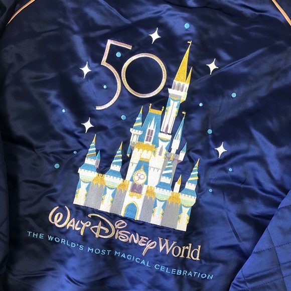 2022 Disney World 50th Anniversary Blue Bomber Castle Mickey Jacket - NEW - Picture 3 of 4